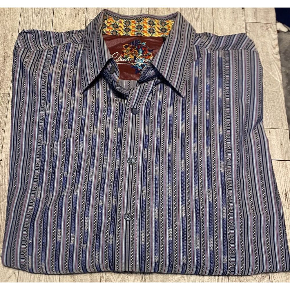 EUC robert graham mens long sleeve shirt large.‎  Silk Trim. Flipper Cuffs
